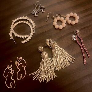 Lot of Earrings- Sun, Trees, Woman, Rhinestone Dangle, Holidays